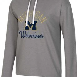 Champion Women's Michigan Wolverines Gray French Terry Cropped Pullover Hoodie For Women