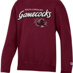 Champion Youth South Carolina Gamecocks Garnet Powerblend Pullover Crew Sweatshirt For Boys'