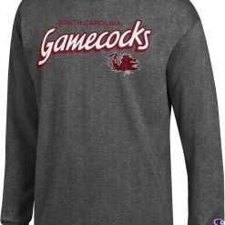 Champion Men's South Carolina Gamecocks Grey Jersey Long Sleeve T-Shirt For Men