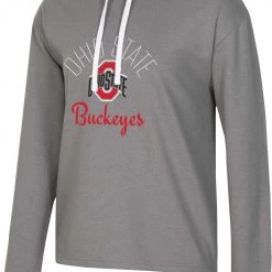 Champion Women's Ohio State Buckeyes Gray French Terry Cropped Pullover Hoodie For Women
