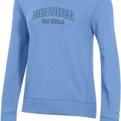 Champion Women's North Carolina Tar Heels Carolina Blue Pullover Crew Sweatshirt For Women