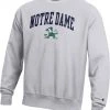 Champion Men's Notre Dame Fighting Irish Grey Reverse Weave Crew Sweatshirt For Men