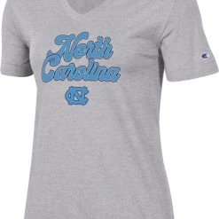 Champion Women's North Carolina Tar Heels Grey University 2.0 V-Neck T-Shirt For Women
