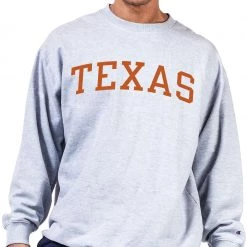 Champion Men's Big & Tall Texas Longhorns Grey Reverse Weave Crew Sweatshirt For Men