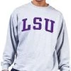 Champion Men's Big & Tall LSU Tigers Grey Reverse Weave Crew Sweatshirt For Men -Champion Shop unnamed file 768