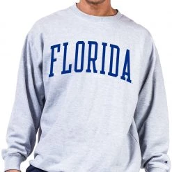 Champion Men's Big & Tall Florida Gators Grey Reverse Weave Crew Sweatshirt For Men