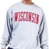 Champion Men's Big & Tall Wisconsin Badgers Grey Reverse Weave Crew Sweatshirt For Men -Champion Shop unnamed file 773