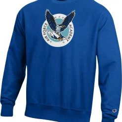 Champion Men's Air Force Falcons Royal Blue Reverse Weave Crew Pullover Sweatshirt For Men