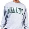 Champion Men's Big & Tall Michigan State Spartans Grey Reverse Weave Crew Sweatshirt For Men