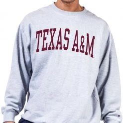 Champion Men's Big & Tall Texas A&M Aggies Grey Reverse Weave Crew Sweatshirt For Men