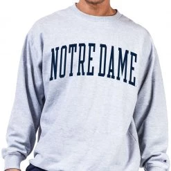Champion Men's Big & Tall Notre Dame Fighting Irish Grey Reverse Weave Crew Sweatshirt For Men